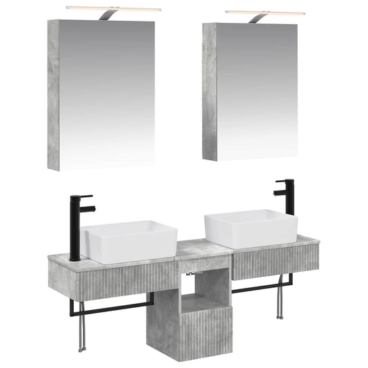 Bathroom Cabinet Set 5 pcs Concrete Grey 50 x 14.5 x 70 cm Bathroom Cabinet Set 5 pcs Concrete Grey 50 x 14.5 x 70 cm