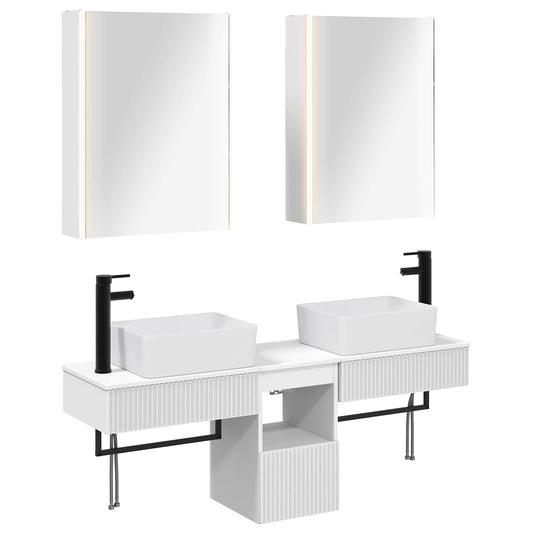 Bathroom Cabinet Set 5 pcs White 53 x 15.5 x 70 cm Bathroom Cabinet Set 5 pcs White 53 x 15.5 x 70 cm