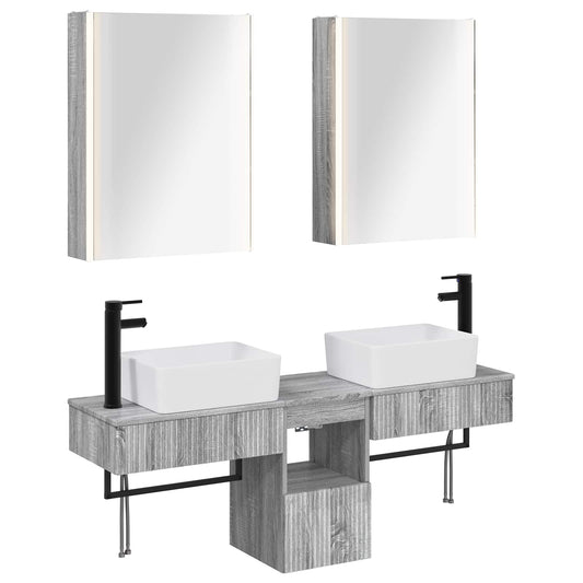 Bathroom Cabinet Set 5 pcs Grey Sonoma Engineered Wood Bathroom Cabinet Set 5 pcs Grey Sonoma Engineered Wood