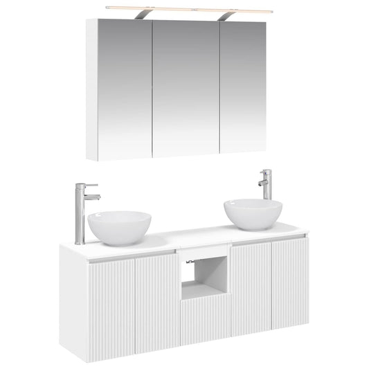 Bathroom Cabinet Set 4 pcs White Engineered Wood Bathroom Cabinet Set 4 pcs White Engineered Wood