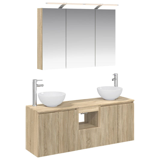 Bathroom Cabinet Set 4 pcs Sonoma Oak Engineered Wood Bathroom Cabinet Set 4 pcs Sonoma Oak Engineered Wood