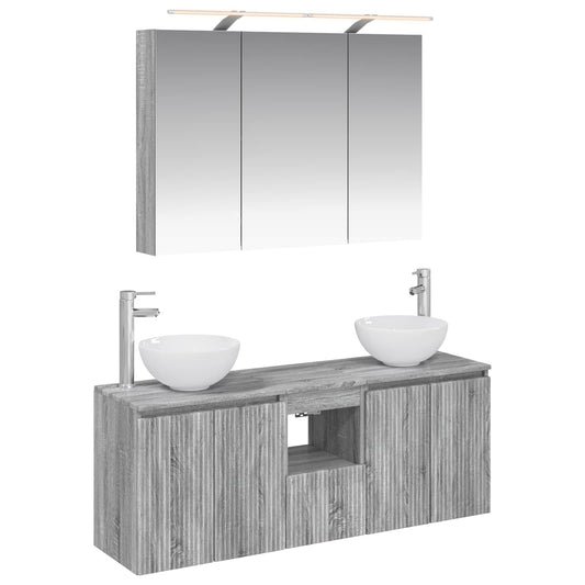 Bathroom Cabinet Set 4 pcs Grey Sonoma Engineered Wood Bathroom Cabinet Set 4 pcs Grey Sonoma Engineered Wood