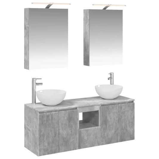 Bathroom Cabinet Set 5 pcs Concrete Grey 50 x 14.5 x 70 cm Bathroom Cabinet Set 5 pcs Concrete Grey 50 x 14.5 x 70 cm