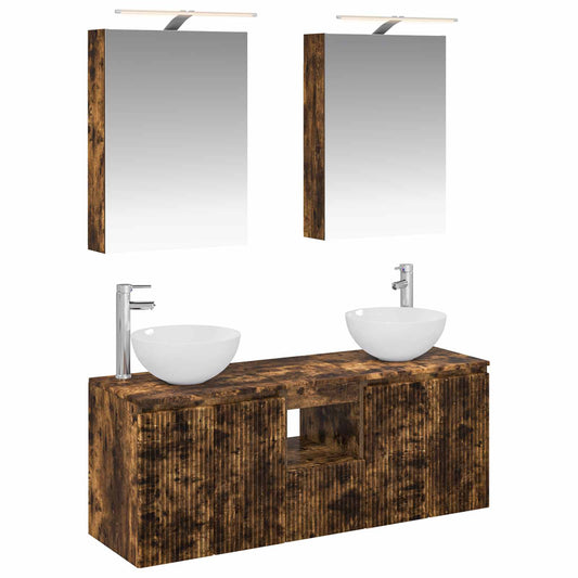 Bathroom Cabinet Set 5 pcs Smoked Oak 50 x 14.5 x 70 cm Bathroom Cabinet Set 5 pcs Smoked Oak 50 x 14.5 x 70 cm