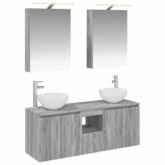Bathroom Cabinet Set 5 pcs Grey Sonoma 50 x 14.5 x 70 cm Bathroom Cabinet Set 5 pcs Grey Sonoma 50 x 14.5 x 70 cm