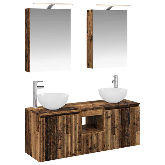 Bathroom Cabinet Set 5 pcs Old Wood 50 x 14.5 x 70 cm Bathroom Cabinet Set 5 pcs Old Wood 50 x 14.5 x 70 cm