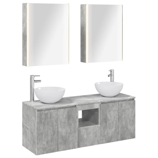 Bathroom Cabinet Set 5 pcs Concrete Grey 53 x 15.5 x 70 cm Bathroom Cabinet Set 5 pcs Concrete Grey 53 x 15.5 x 70 cm