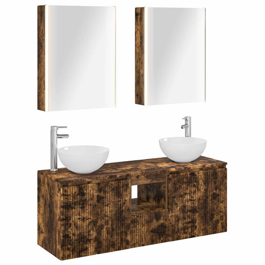 Bathroom Cabinet Set 5 pcs Smoked Oak 53 x 15.5 x 70 cm Bathroom Cabinet Set 5 pcs Smoked Oak 53 x 15.5 x 70 cm