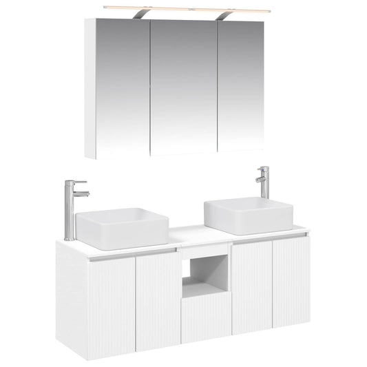 Bathroom Cabinet Set 4 pcs White Engineered Wood Bathroom Cabinet Set 4 pcs White Engineered Wood