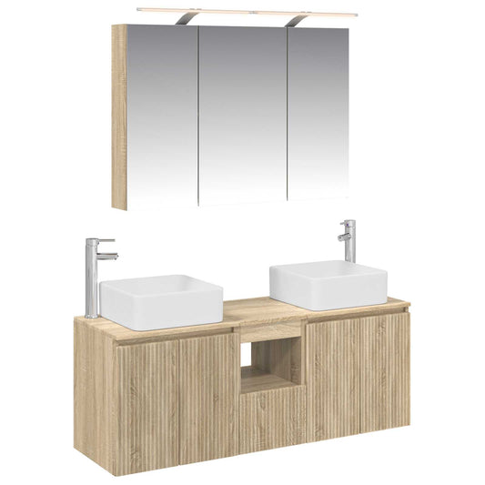 Bathroom Cabinet Set 4 pcs Sonoma Oak Engineered Wood Bathroom Cabinet Set 4 pcs Sonoma Oak Engineered Wood