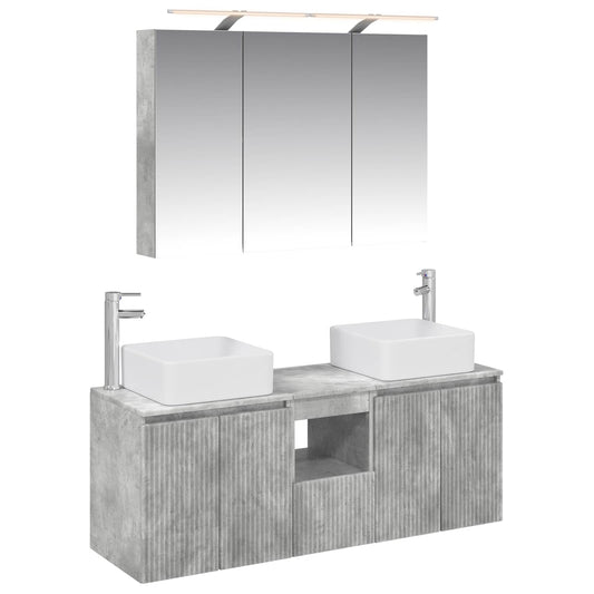 Bathroom Cabinet Set 4 pcs Concrete Grey Engineered Wood Bathroom Cabinet Set 4 pcs Concrete Grey Engineered Wood