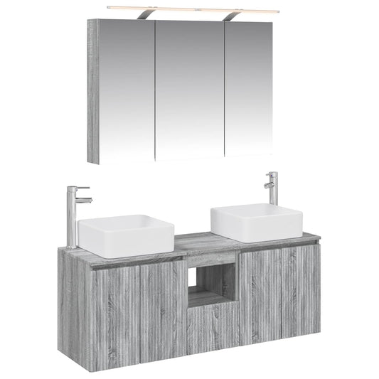 Bathroom Cabinet Set 4 pcs Grey Sonoma Engineered Wood Bathroom Cabinet Set 4 pcs Grey Sonoma Engineered Wood