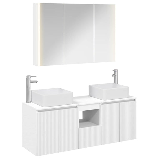 Bathroom Cabinet Set 4 pcs White Engineered Wood Bathroom Cabinet Set 4 pcs White Engineered Wood