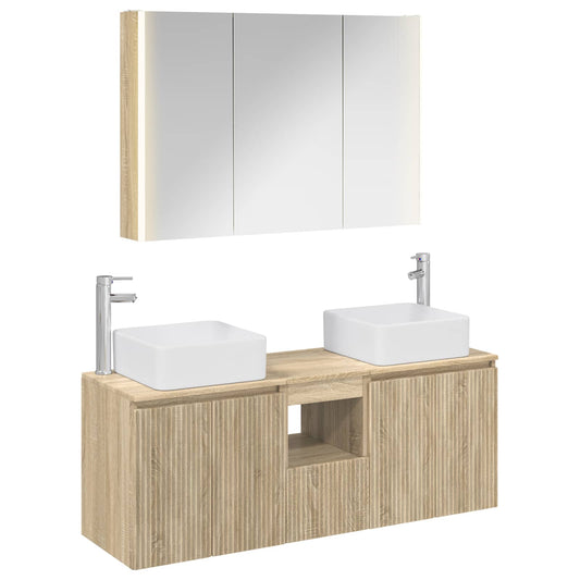 Bathroom Cabinet Set 4 pcs Sonoma Oak Engineered Wood Bathroom Cabinet Set 4 pcs Sonoma Oak Engineered Wood