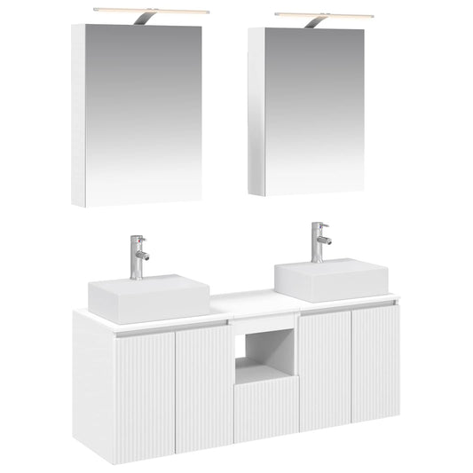 Bathroom Cabinet Set 5 pcs White Engineered Wood Bathroom Cabinet Set 5 pcs White Engineered Wood