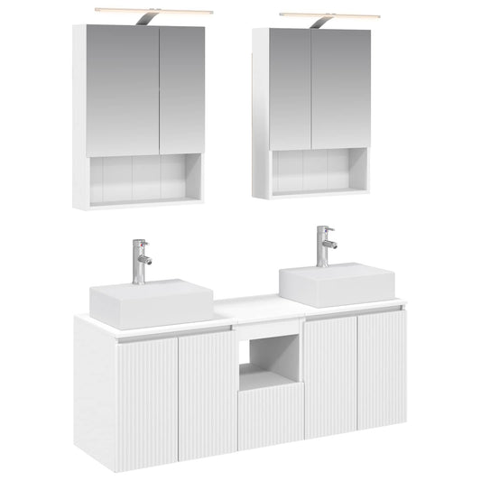 Bathroom Cabinet Set 5 pcs White Engineered Wood Bathroom Cabinet Set 5 pcs White Engineered Wood