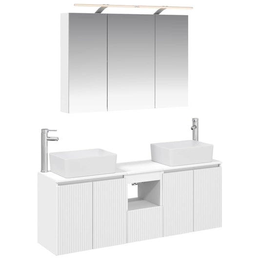 Bathroom Cabinet Set 4 pcs White Engineered Wood Bathroom Cabinet Set 4 pcs White Engineered Wood