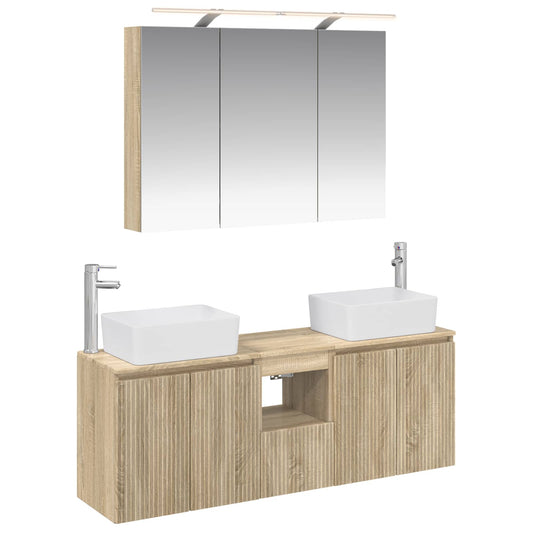 Bathroom Cabinet Set 4 pcs Sonoma Oak Engineered Wood Bathroom Cabinet Set 4 pcs Sonoma Oak Engineered Wood