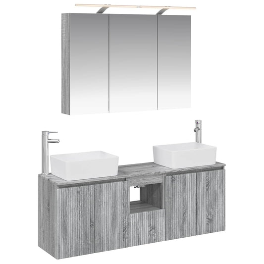 Bathroom Cabinet Set 4 pcs Grey Sonoma Engineered Wood Bathroom Cabinet Set 4 pcs Grey Sonoma Engineered Wood