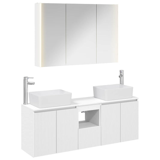 Bathroom Cabinet Set 4 pcs White Engineered Wood Bathroom Cabinet Set 4 pcs White Engineered Wood