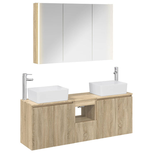 Bathroom Cabinet Set 4 pcs Sonoma Oak Engineered Wood Bathroom Cabinet Set 4 pcs Sonoma Oak Engineered Wood