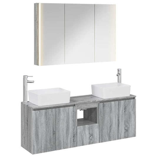 Bathroom Cabinet Set 4 pcs Grey Sonoma Engineered Wood Bathroom Cabinet Set 4 pcs Grey Sonoma Engineered Wood