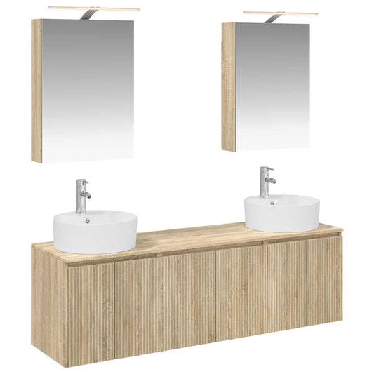Bathroom Cabinet Set 5 pcs Sonoma Oak Engineered Wood Bathroom Cabinet Set 5 pcs Sonoma Oak Engineered Wood