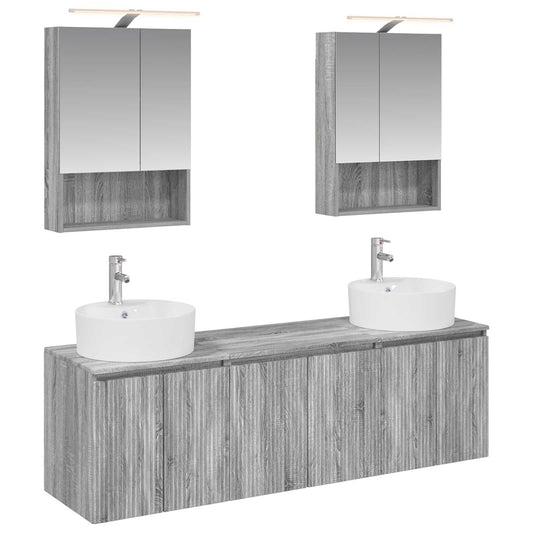 Bathroom Cabinet Set 5 pcs Grey Sonoma Engineered Wood Bathroom Cabinet Set 5 pcs Grey Sonoma Engineered Wood