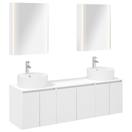 Bathroom Cabinet Set 5 pcs White Engineered Wood Bathroom Cabinet Set 5 pcs White Engineered Wood