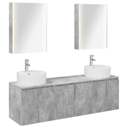 Bathroom Cabinet Set 5 pcs Concrete Grey Engineered Wood Bathroom Cabinet Set 5 pcs Concrete Grey Engineered Wood