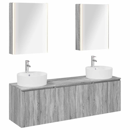 Bathroom Cabinet Set 5 pcs Grey Sonoma Engineered Wood Bathroom Cabinet Set 5 pcs Grey Sonoma Engineered Wood