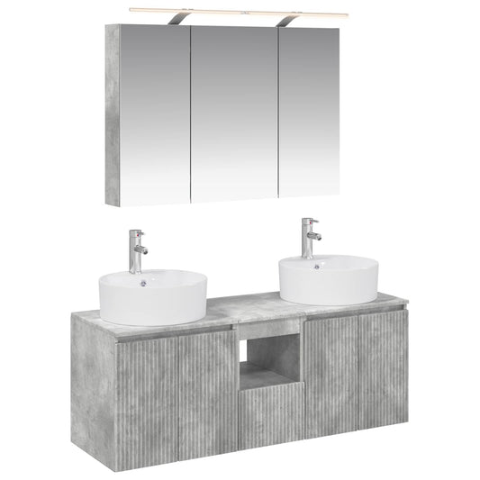 Bathroom Cabinet Set 4 pcs Concrete Grey Engineered Wood Bathroom Cabinet Set 4 pcs Concrete Grey Engineered Wood