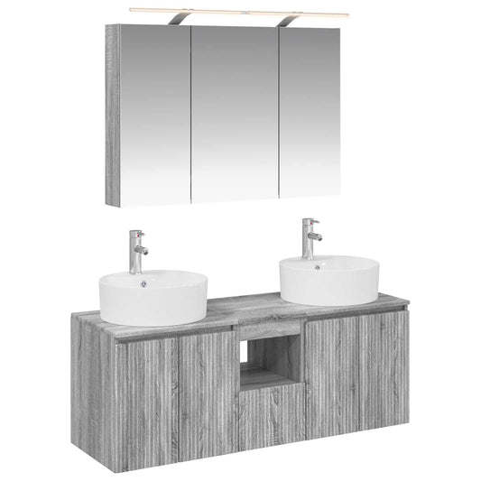 Bathroom Cabinet Set 4 pcs Grey Sonoma Engineered Wood Bathroom Cabinet Set 4 pcs Grey Sonoma Engineered Wood