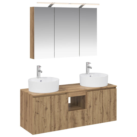 Bathroom Cabinet Set 4 pcs Artisan Oak Engineered Wood Bathroom Cabinet Set 4 pcs Artisan Oak Engineered Wood
