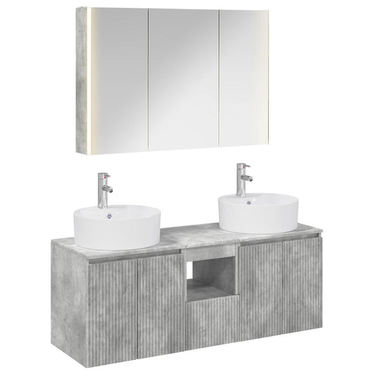 Bathroom Cabinet Set 4 pcs Concrete Grey Engineered Wood Bathroom Cabinet Set 4 pcs Concrete Grey Engineered Wood