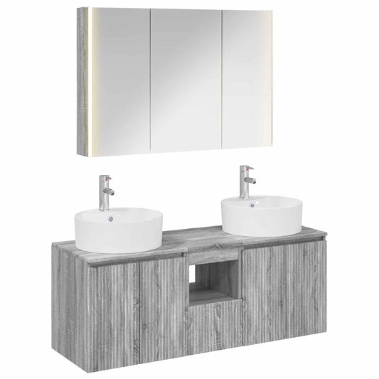 Bathroom Cabinet Set 4 pcs Grey Sonoma Engineered Wood Bathroom Cabinet Set 4 pcs Grey Sonoma Engineered Wood