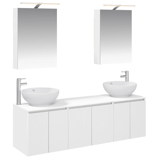 Bathroom Cabinet Set 5 pcs White Engineered Wood Bathroom Cabinet Set 5 pcs White Engineered Wood