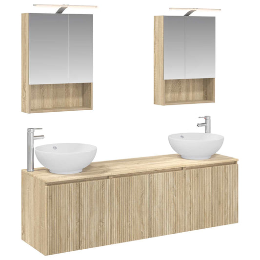 Bathroom Cabinet Set 5 pcs Sonoma Oak Engineered Wood Bathroom Cabinet Set 5 pcs Sonoma Oak Engineered Wood