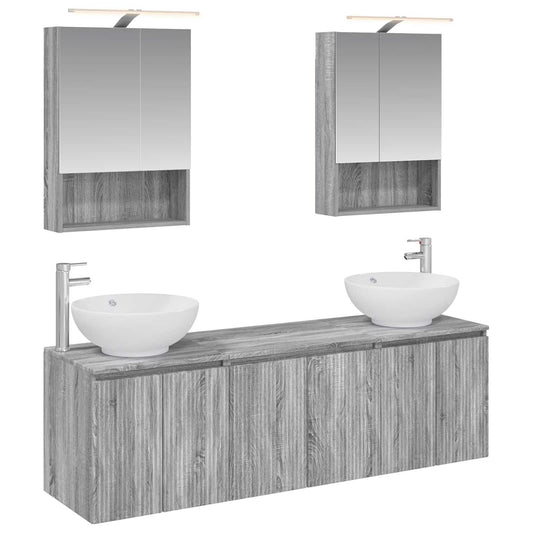 Bathroom Cabinet Set 5 pcs Grey Sonoma Engineered Wood Bathroom Cabinet Set 5 pcs Grey Sonoma Engineered Wood