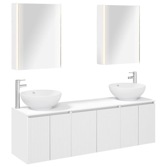 Bathroom Cabinet Set 5 pcs White Engineered Wood Bathroom Cabinet Set 5 pcs White Engineered Wood
