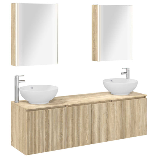 Bathroom Cabinet Set 5 pcs Sonoma Oak Engineered Wood Bathroom Cabinet Set 5 pcs Sonoma Oak Engineered Wood