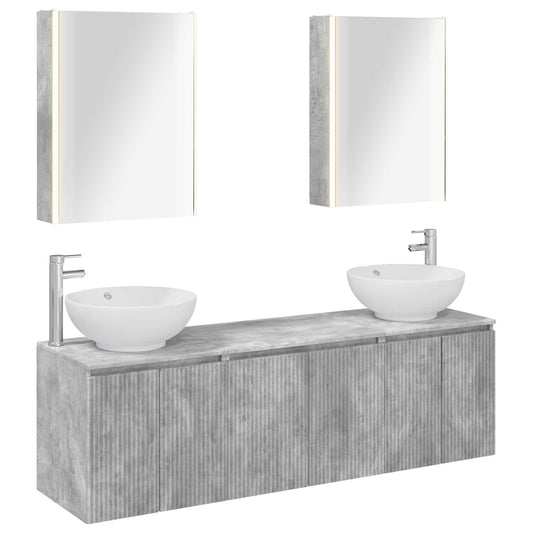 Bathroom Cabinet Set 5 pcs Concrete Grey Engineered Wood Bathroom Cabinet Set 5 pcs Concrete Grey Engineered Wood