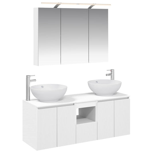 Bathroom Cabinet Set 4 pcs White Engineered Wood Bathroom Cabinet Set 4 pcs White Engineered Wood
