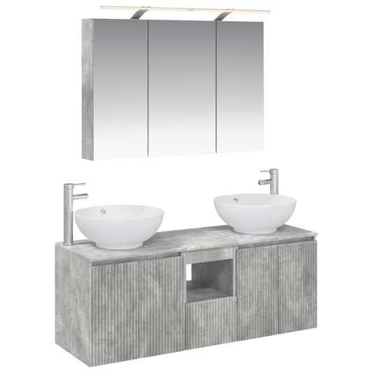 Bathroom Cabinet Set 4 pcs Concrete Grey Engineered Wood Bathroom Cabinet Set 4 pcs Concrete Grey Engineered Wood