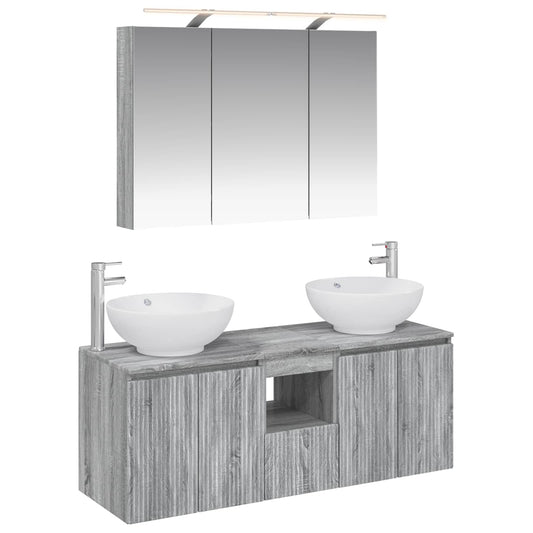 Bathroom Cabinet Set 4 pcs Grey Sonoma Engineered Wood Bathroom Cabinet Set 4 pcs Grey Sonoma Engineered Wood