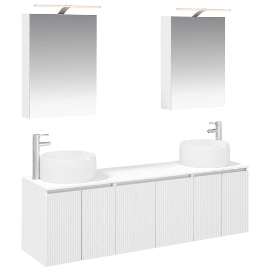 Bathroom Cabinet Set 5 pcs White Engineered Wood Bathroom Cabinet Set 5 pcs White Engineered Wood