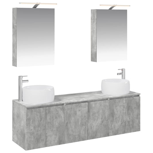 Bathroom Cabinet Set 5 pcs Concrete Grey Engineered Wood Bathroom Cabinet Set 5 pcs Concrete Grey Engineered Wood