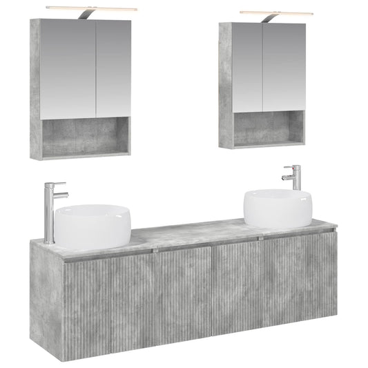 Bathroom Cabinet Set 5 pcs Concrete Grey Engineered Wood Bathroom Cabinet Set 5 pcs Concrete Grey Engineered Wood