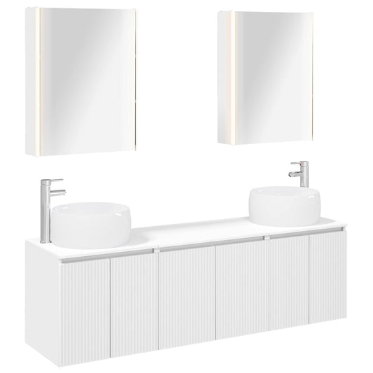 Bathroom Cabinet Set 5 pcs White Engineered Wood Bathroom Cabinet Set 5 pcs White Engineered Wood