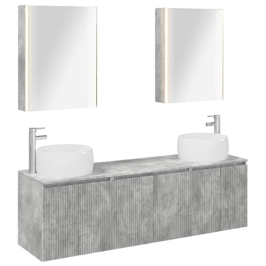 Bathroom Cabinet Set 5 pcs Concrete Grey Engineered Wood Bathroom Cabinet Set 5 pcs Concrete Grey Engineered Wood
